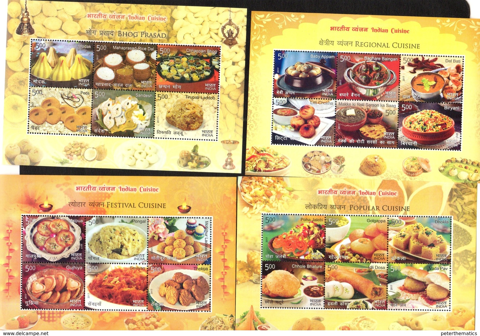 INDIA, 2018, MNH, REGIONAL INDIAN CUISINE, RICE, DAL, LENTILS, 4 SHEETLETS - Levensmiddelen