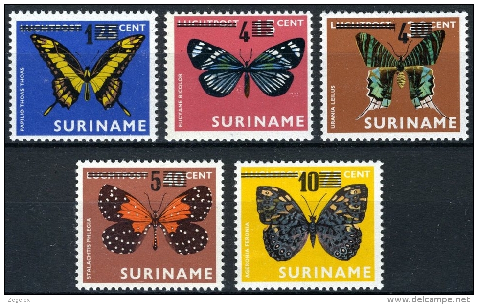 Suriname 1977 Vlinders, Butterflies, Mariposa, Schmetterlinge MNH/**/postfrisch - Suriname
