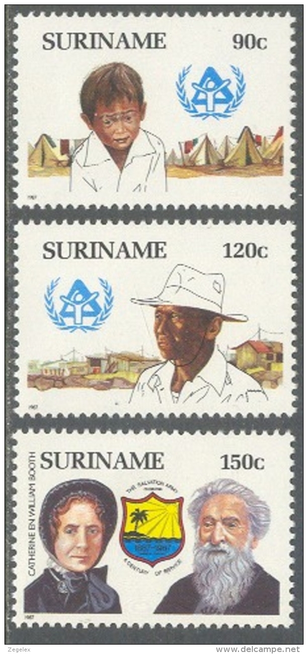 Suriname 1987 Daklozen, Logement Des Sans-abri, Leger Des Heils, Salvation Army MNH/**/Postfris - Suriname