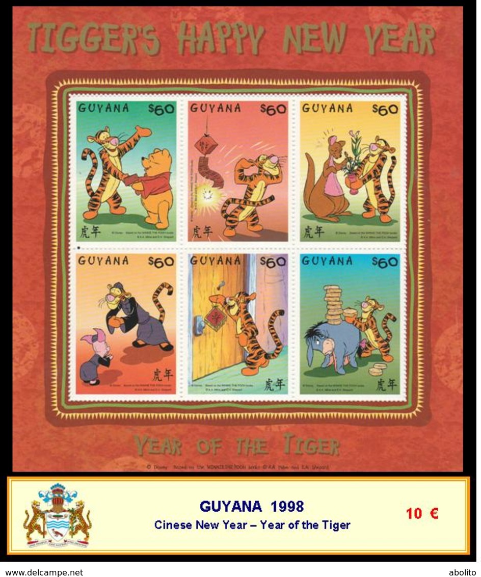 1998 - GUYANA - Cinese New Year – Year Of The Tiger - Guiana (1966-...)