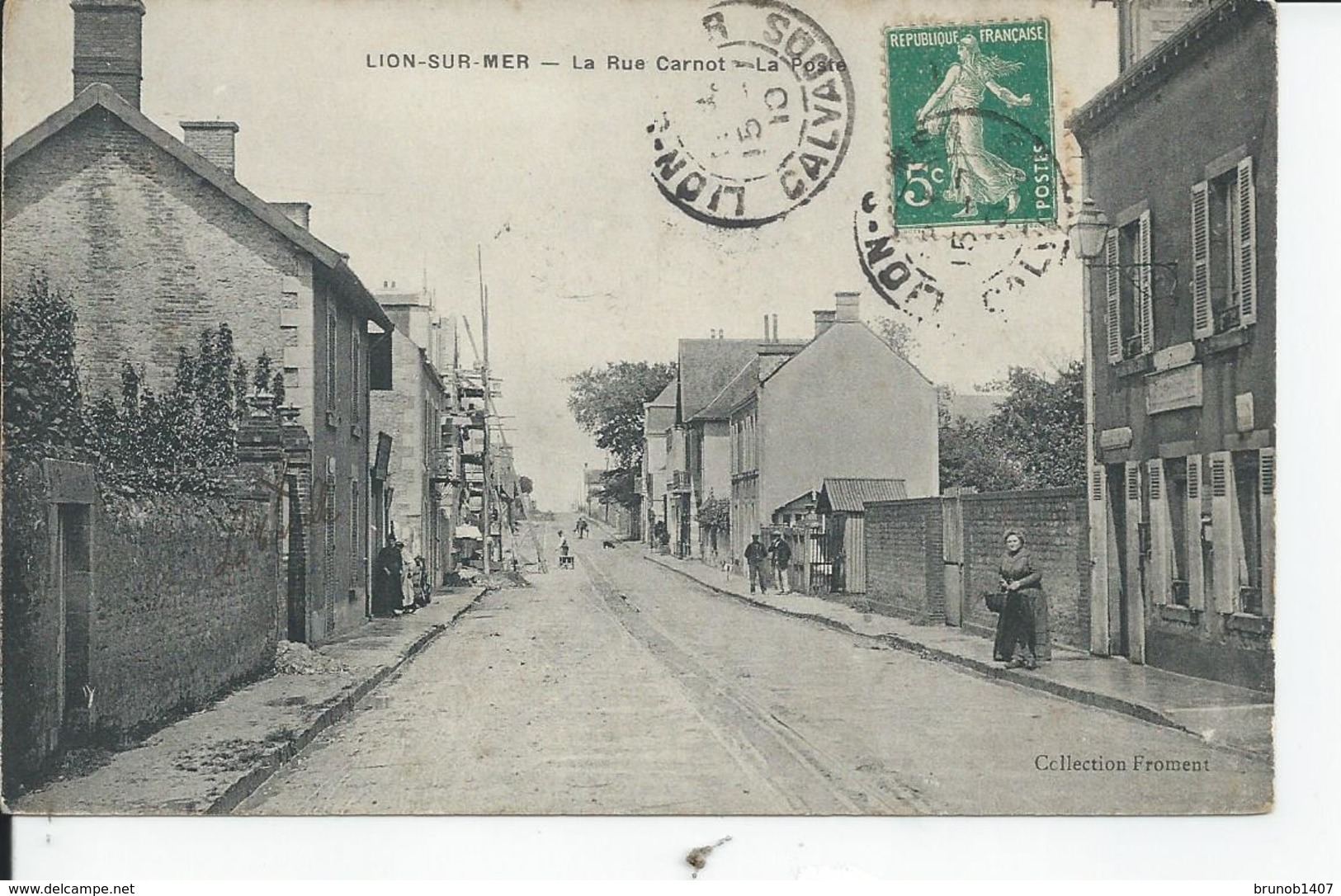 LION SUR MER   La Rue Carnot  La Poste 1910 - Autres & Non Classés