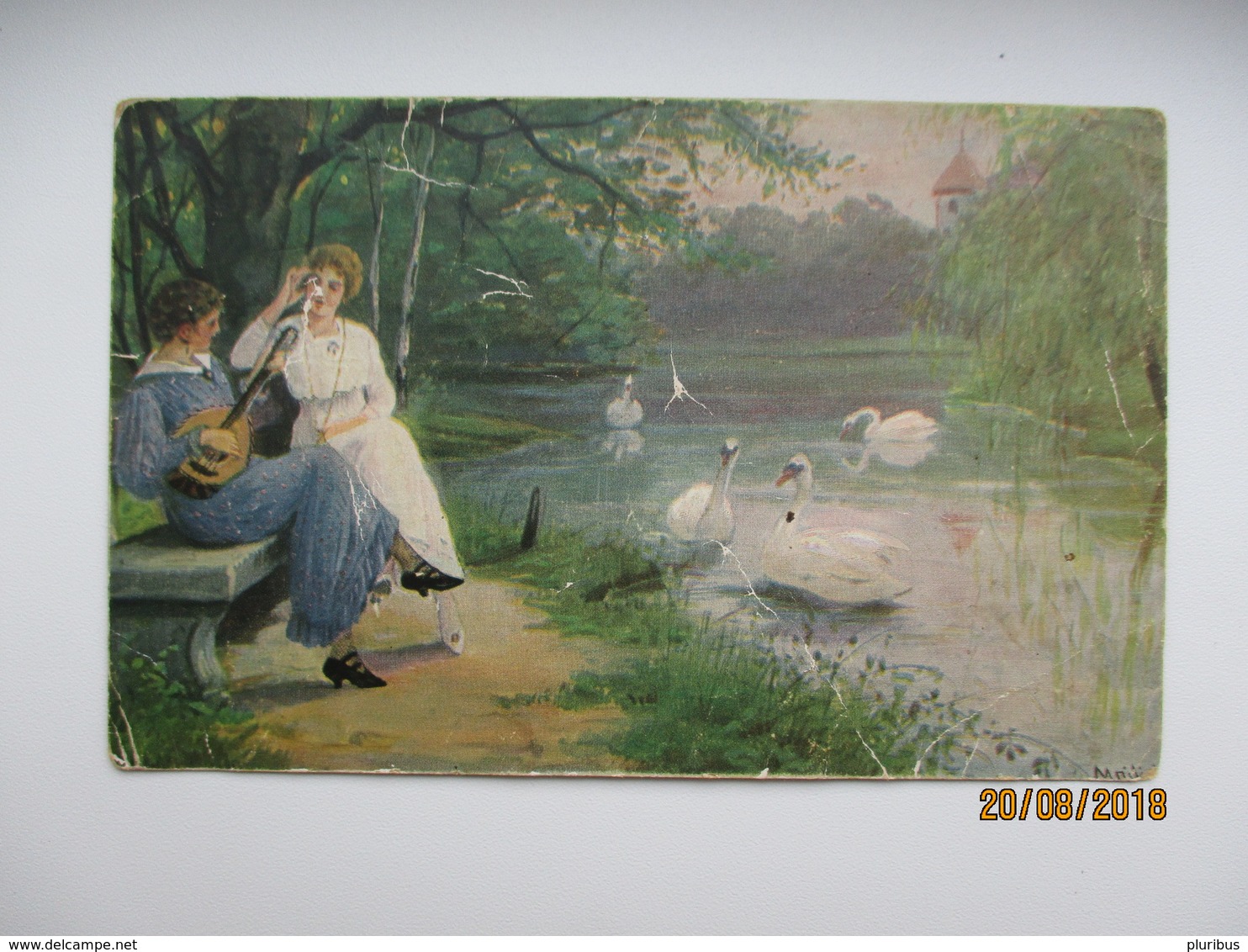 MAILICK , TWO WOMEN AND SWANS , OLD POSTCARD  , 0 - Mailick, Alfred