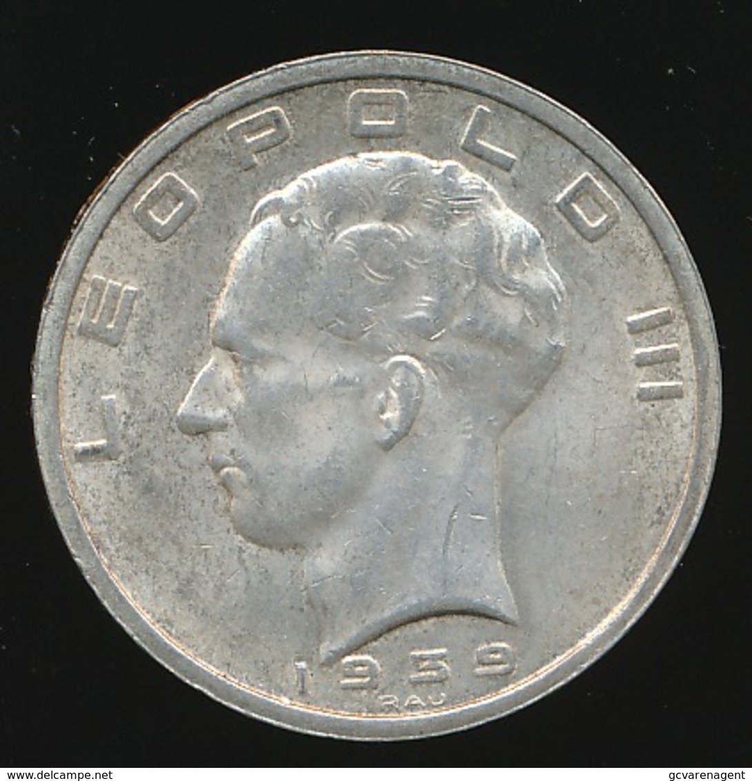 LEOPOLD III 50 FR ARGENT 1939  MOOIE STAAT  VL/FR - 2 SCANS - 50 Francs