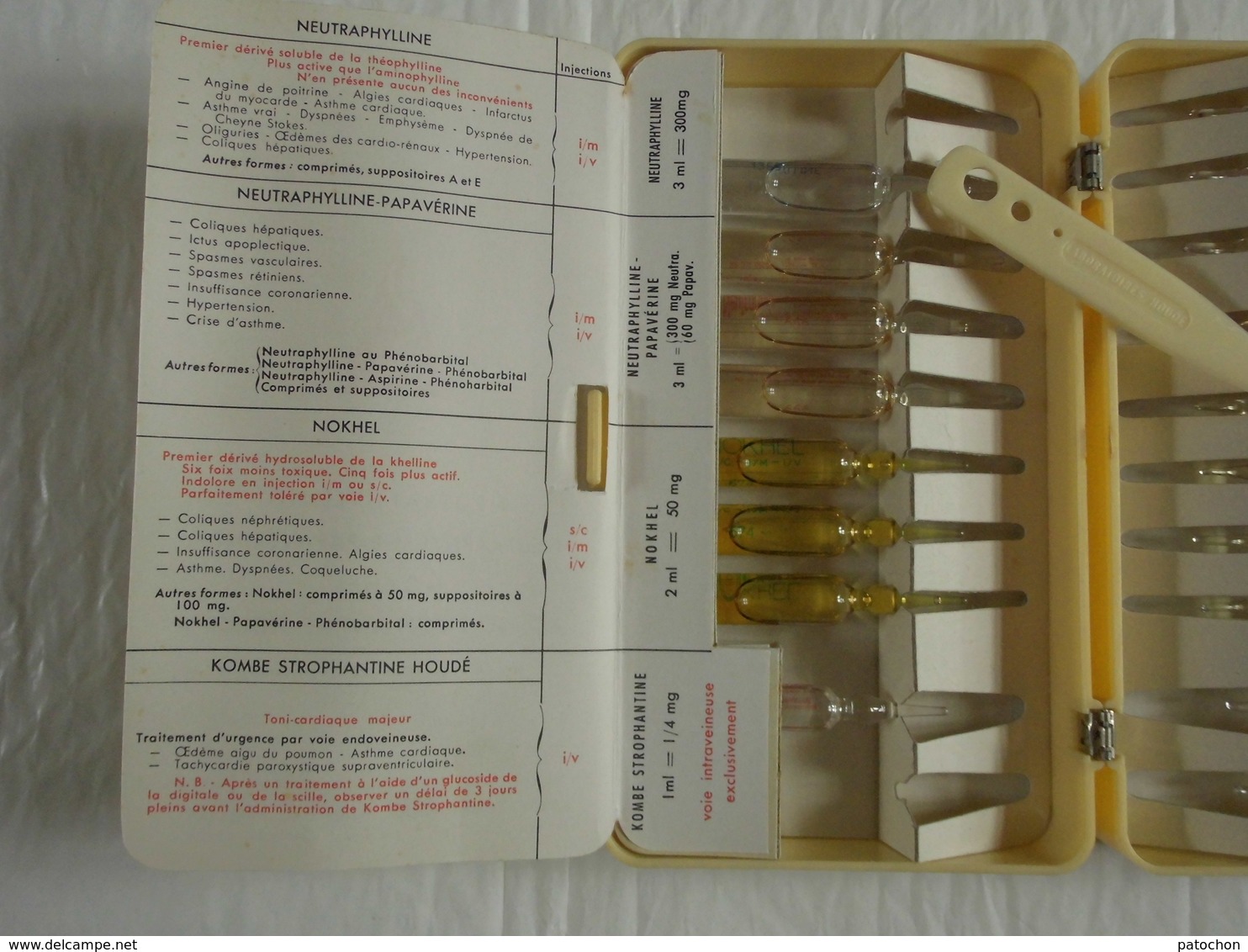 Ampoules pharmaceutique Houdé Strychnine Millot Camphophyline Fortal Pentazicine périmée collection...!