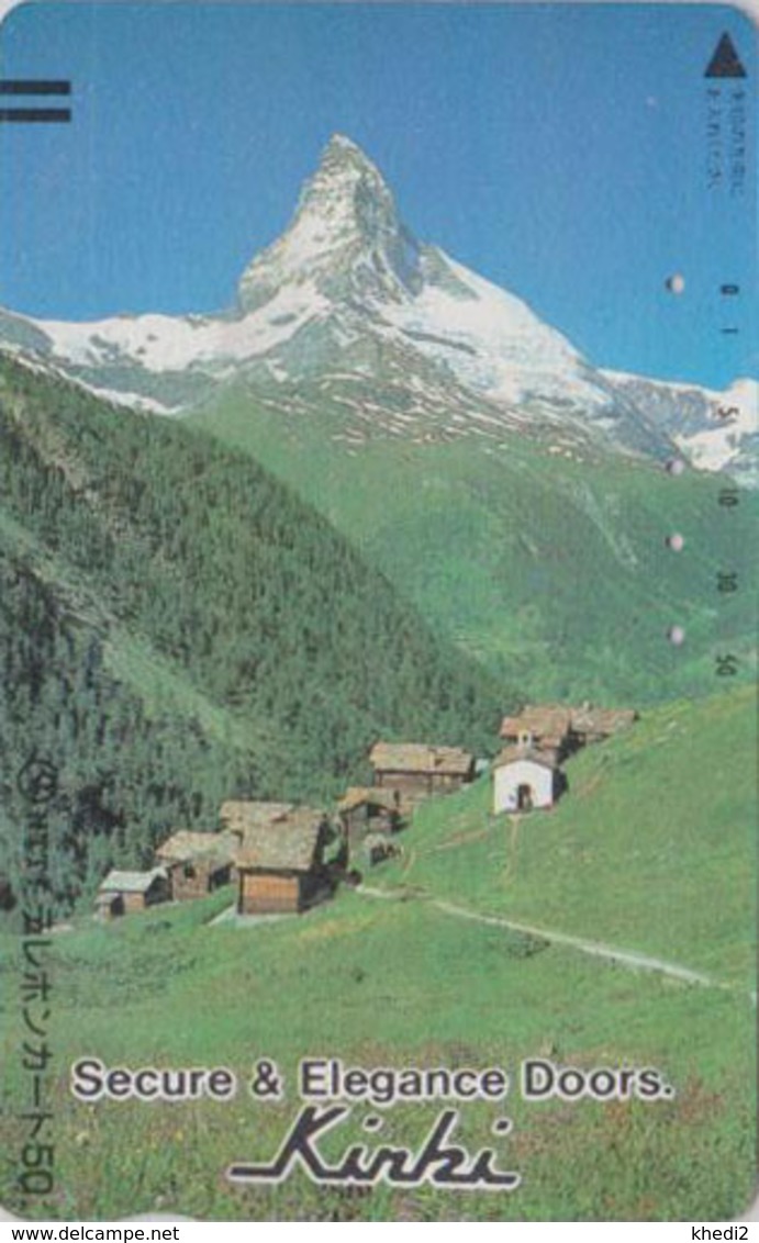 TC Ancienne Japon / 110-011 - SUISSE Montagne MATTERHORN - Mountain Japan Front Bar Phonecard Switzerland - Site 177 - Montagnes