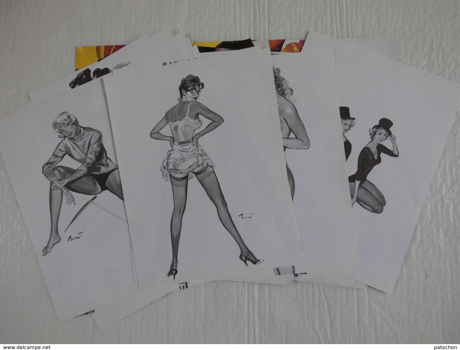 43 reproductions A4 Affiche Dessin Brenot Nombreuses en recto verso Pin Up Érotique.