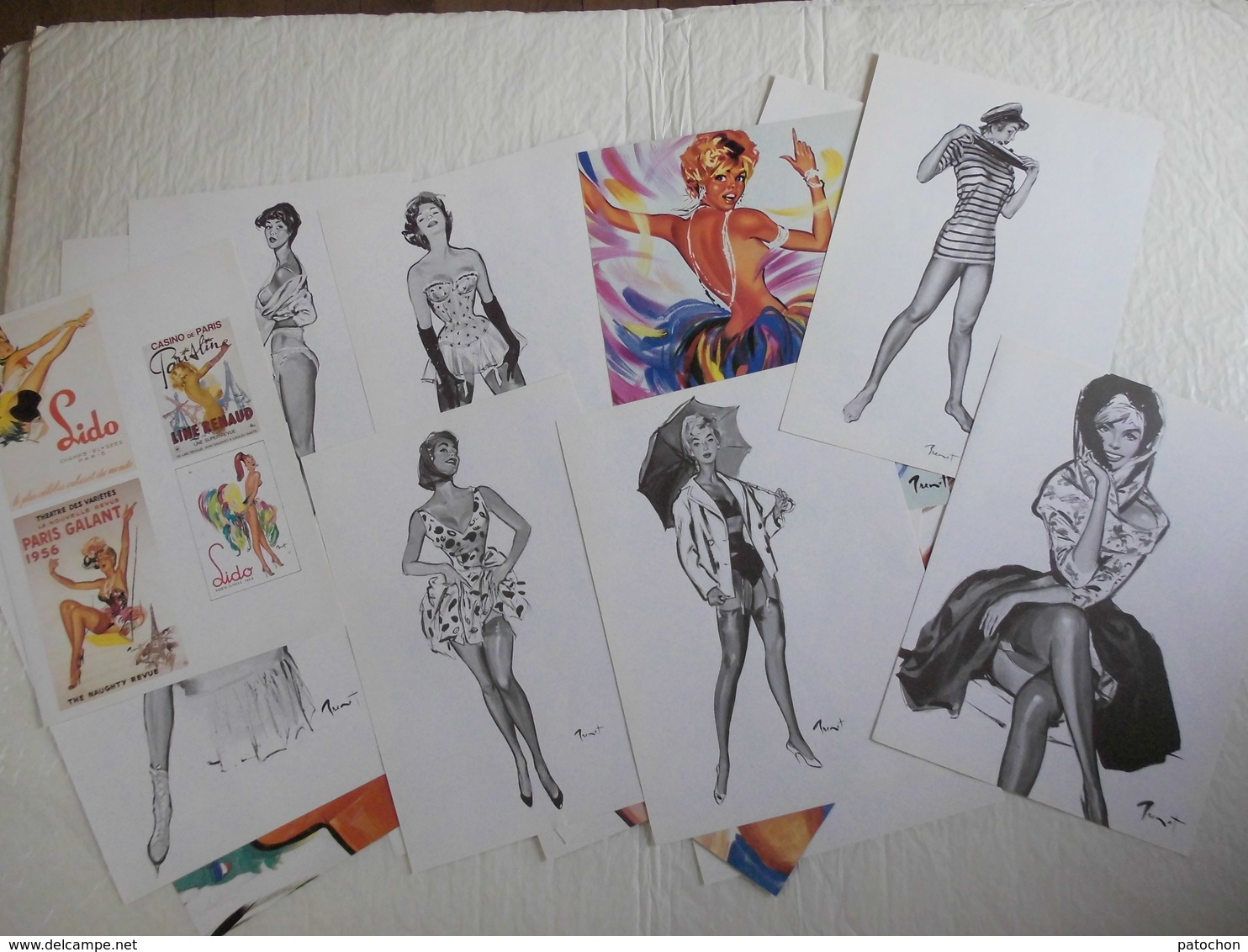 43 reproductions A4 Affiche Dessin Brenot Nombreuses en recto verso Pin Up Érotique.