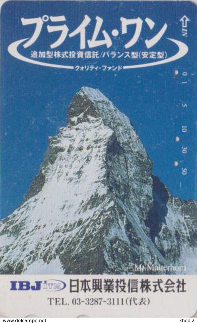 Télécarte Japon / 110-011 - SUISSE Montagne MATTERHORN ** IBJ ** - Mountain Japan Phonecard Switzerland - Site 186 - Montagnes