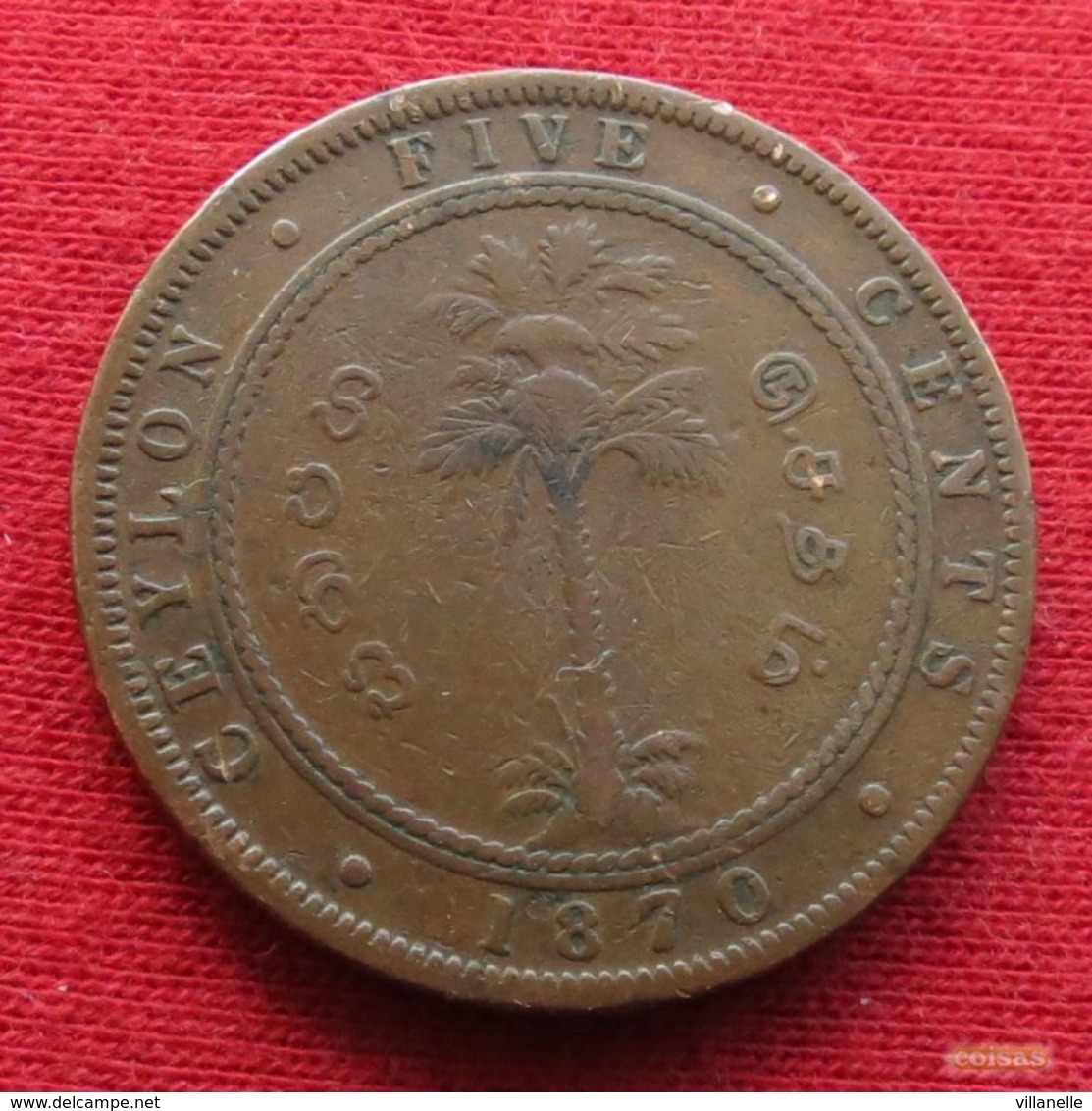 Sri Lanka Ceylon 5 Cents 1870  *V2 - Sri Lanka (Ceylon)