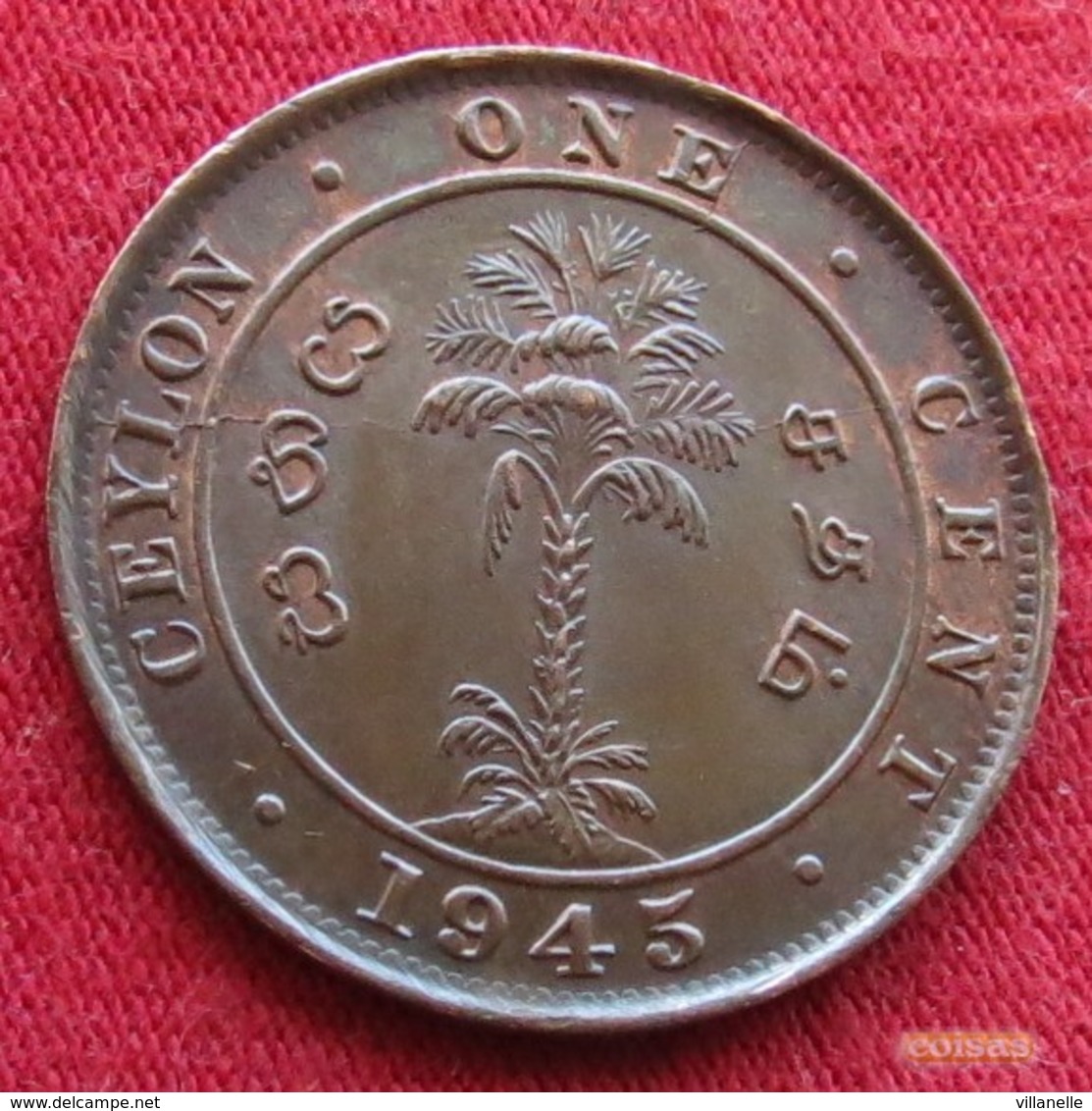 Sri Lanka Ceylon 1 Cent 1945 KM# 111a - Sri Lanka