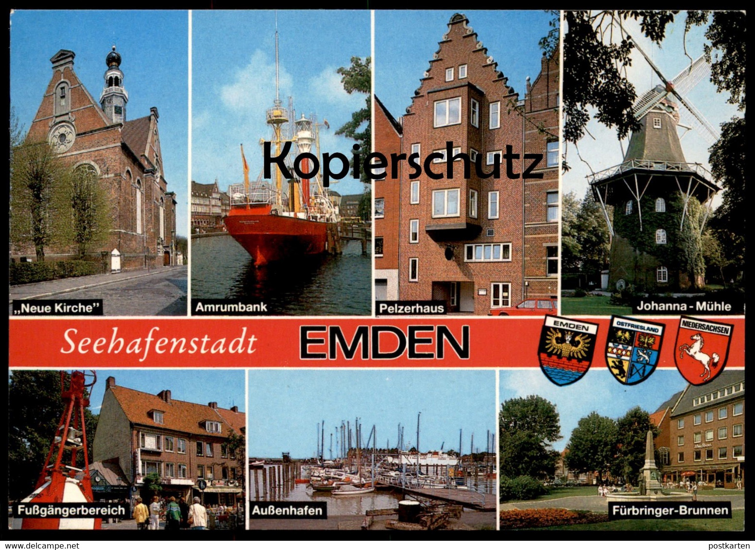 ÄLTERE POSTKARTE SEEHAFENSTADT EMDEN JOHANNA-MÜHLE AMRUMBANK AUSSENHAFEN Hafen Schiff Ship Ansichtskarte Postcard Cpa AK - Emden