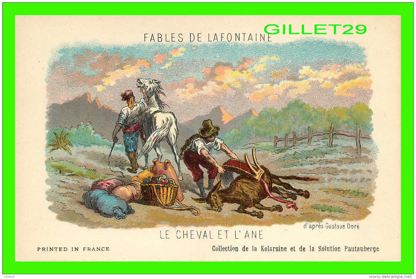 FABLES DE LAFONTAINE D'APRÈS GUSTAVE DORÉ - LE CHEVAL &amp; L'ANE - COLLECTION KOLARSINE &amp; SOLUTION PATTAUBERGE - - Contes, Fables & Légendes