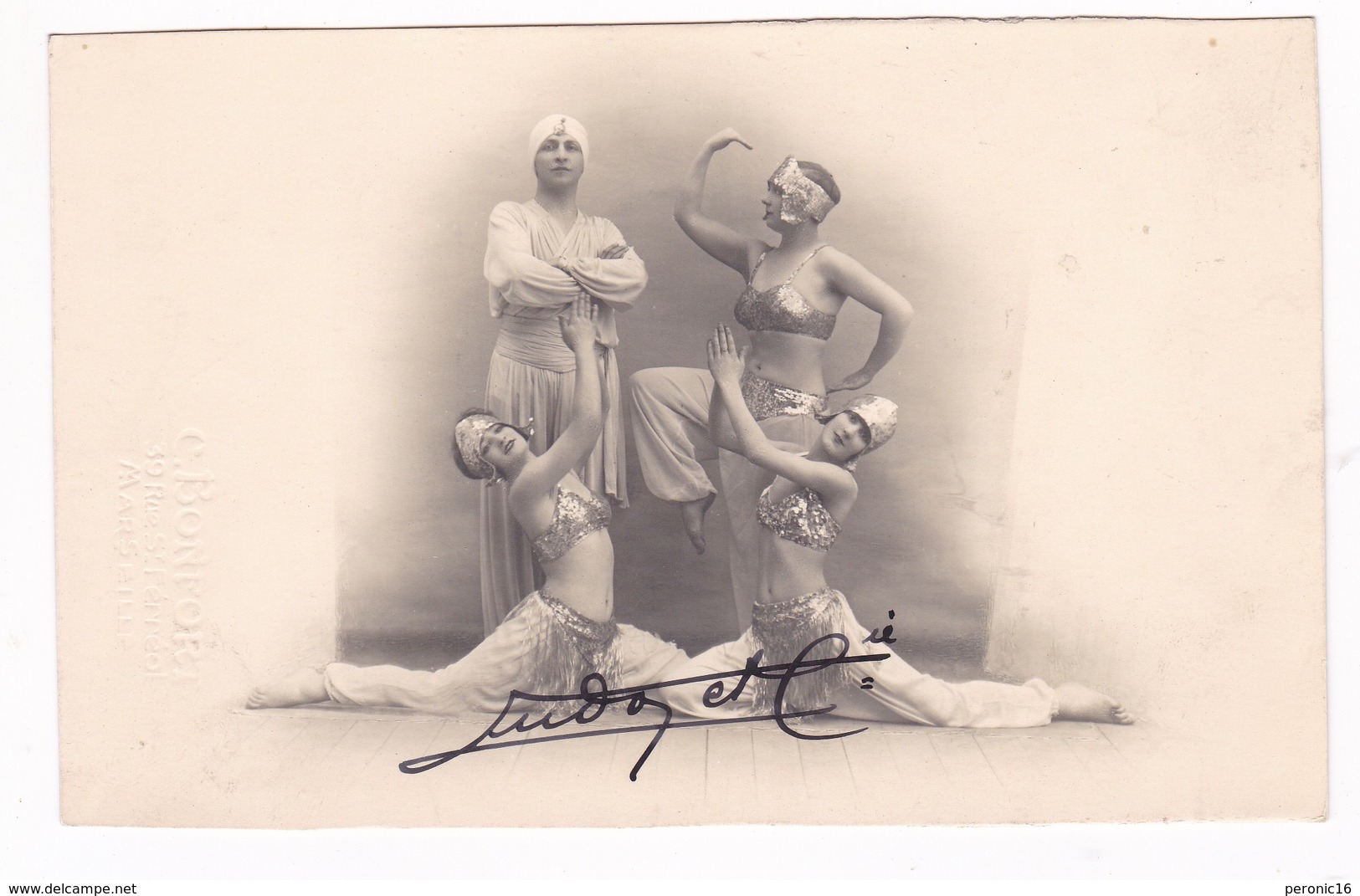 Cirque / Music-hall / Attraction, Belle Photo Dédicacée Ludo & Cie, Aix-en-Provence, Années 1930. - Anonymous Persons