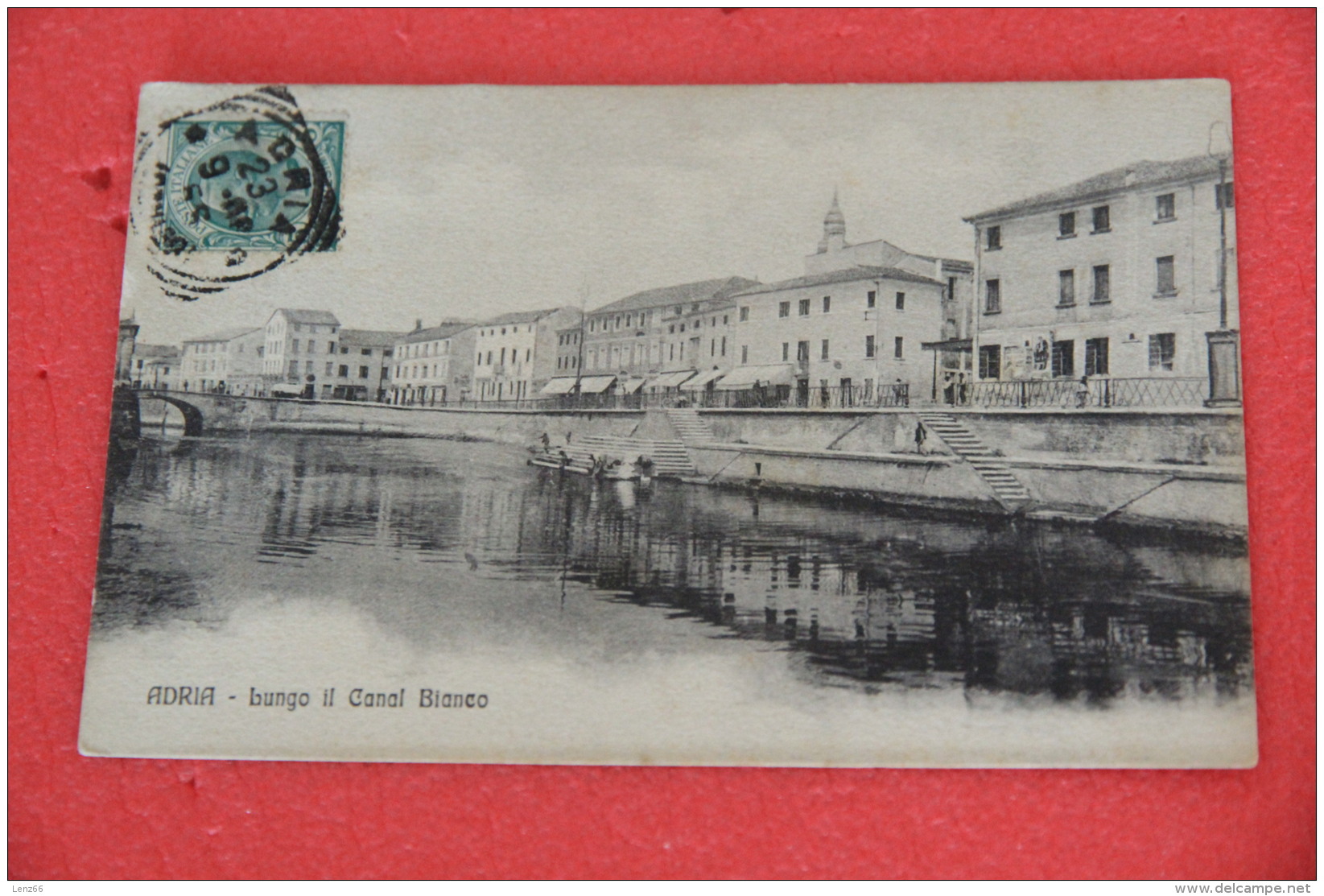 Adria Rovigo Lungo Il Canal Bianco 1908 Foto Irradiator - Otros & Sin Clasificación