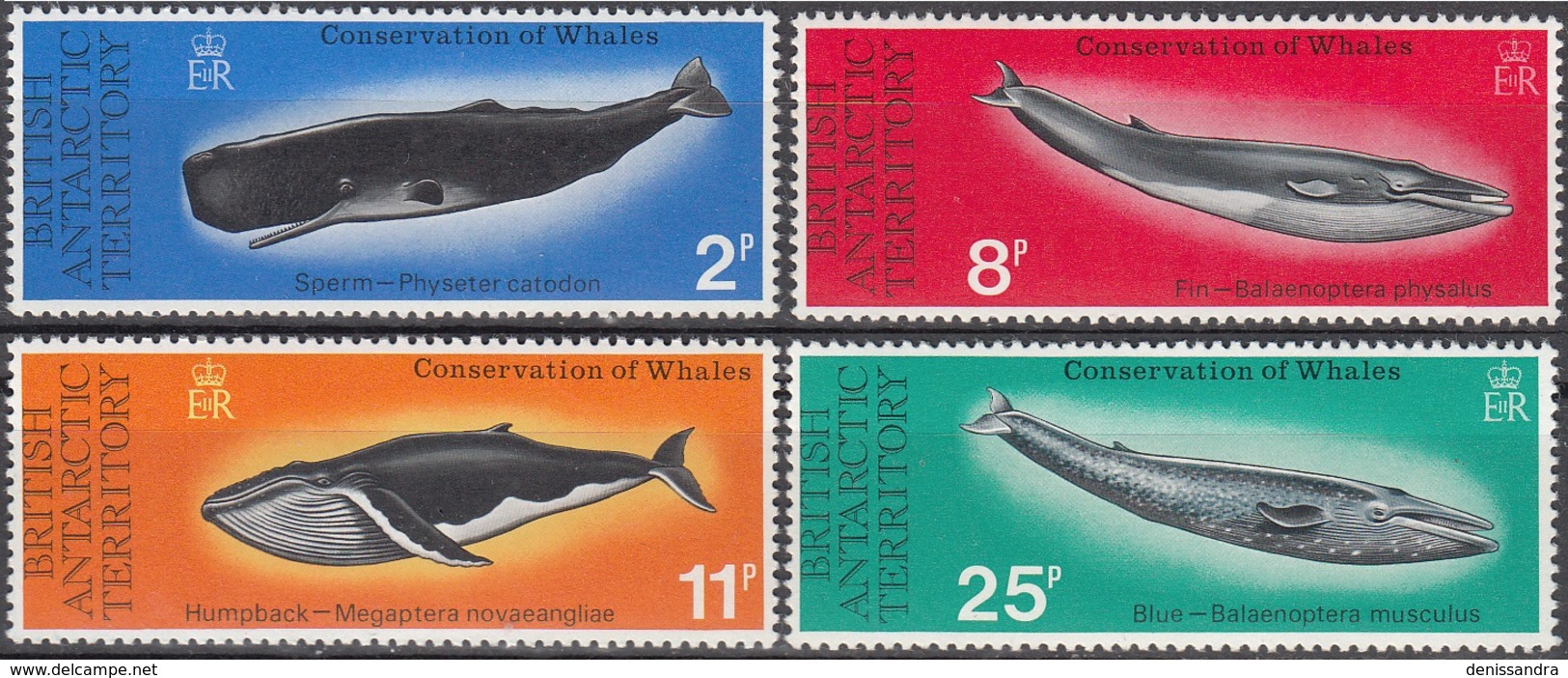 British Antarctic Territory 1977 Michel 64 - 67 Neuf ** Cote (2005) 47.00 Euro Baleines - Neufs