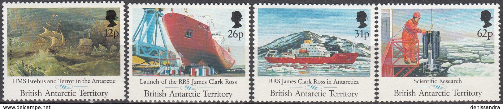 British Antarctic Territory 1991 Michel 185 - 188 Neuf ** Cote (2005) 10.20 Euro Navire James Clark Ross - Neufs