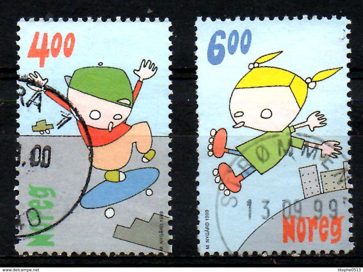 NORVEGE. N°1282-3 Oblitérés De 1999. Planche à Roulettes/Roller En Ligne. - Skateboard