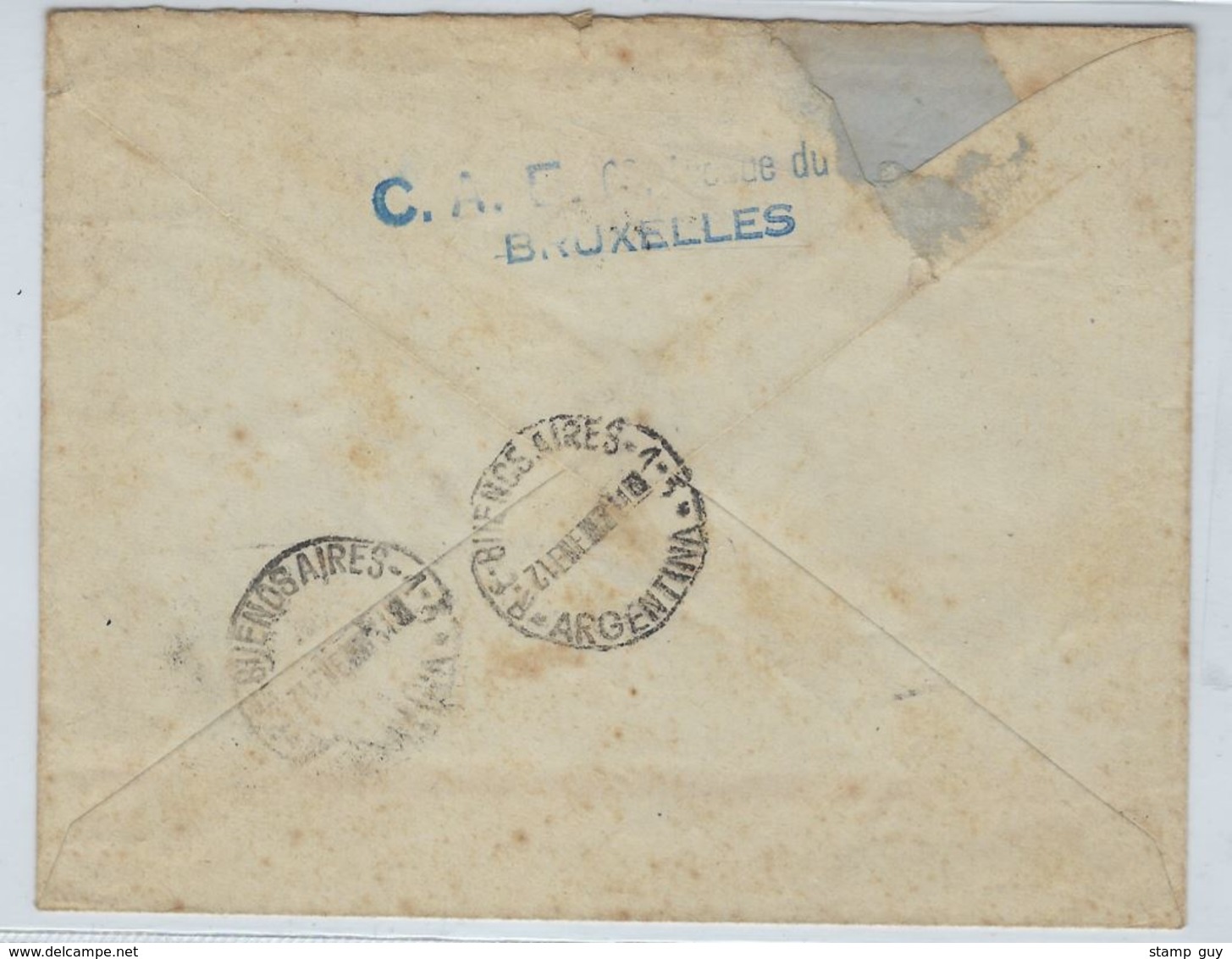 AANGETEKENDE Brief HOUYOUX Met O.a. 3 X Nr. 210 Verzonden Van BRUXELLES Naar BUENOS AIRES (ARGENTINIE) In 1931 ! LOT 227 - 1922-1927 Houyoux