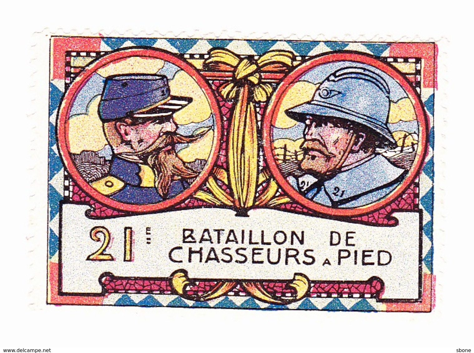 Vignette Militaire Delandre - 21ème Bataillon De Chasseurs à Pied - Vignettes Militaires