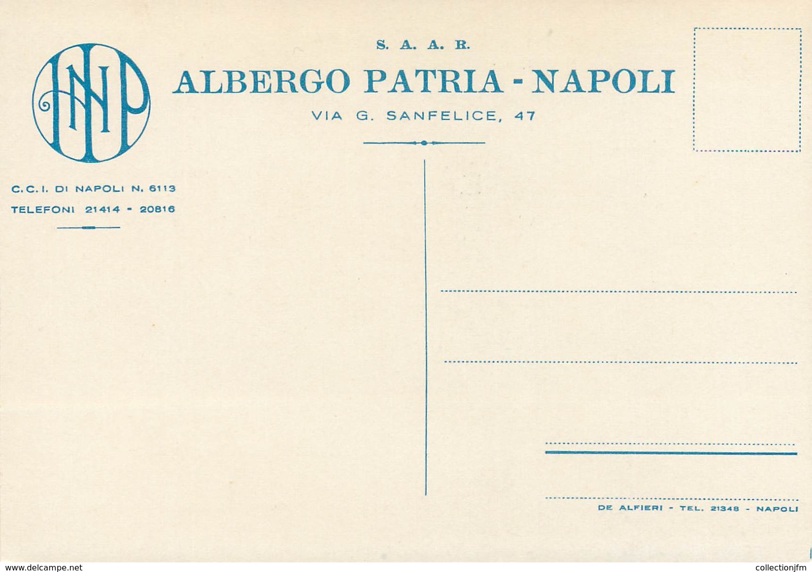 CPSM ITALIE "Naples, Hotel Albergo Patria" - Napoli (Napels)