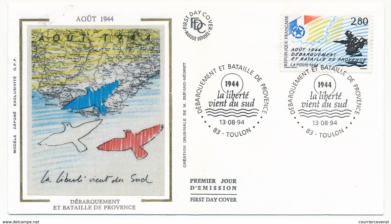 FRANCE - 3 Enveloppes FDC - Débarquement De Provence - Toulon, Draguignan, St Raphael - 1994 - 1990-1999