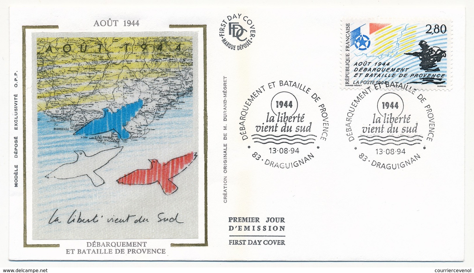 FRANCE - 3 Enveloppes FDC - Débarquement De Provence - Toulon, Draguignan, St Raphael - 1994 - 1990-1999