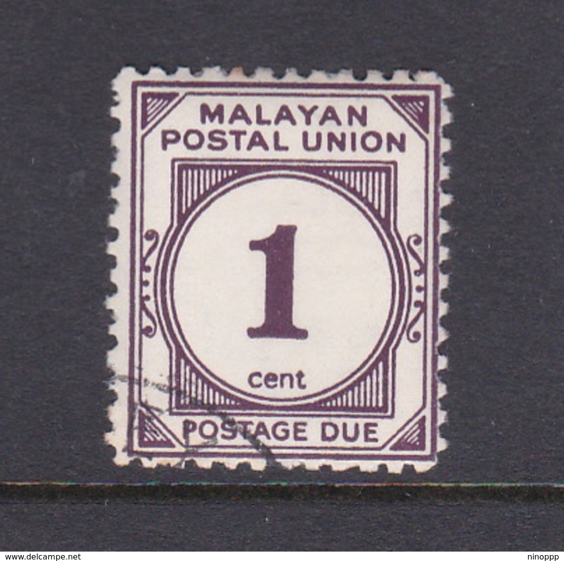 Malayan Postal Union D22a 1965 Postage Due 1c Plum Perf 12,used - Malaya (British Military Administration)