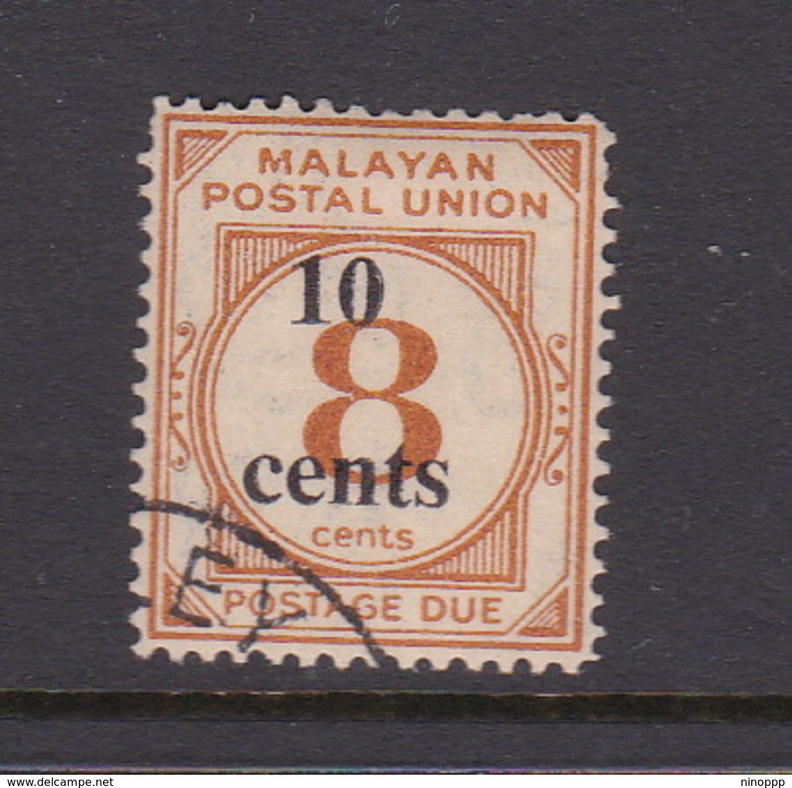 Malayan Postal Union D29 1964 Postage Due 10 Cents On 8c Yellow-orange,used - Malaya (British Military Administration)