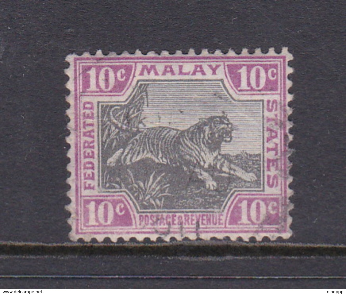 Malaysia-Federated Malay States, SG 20c 1900 10c Grey And Purple,used - Malaya (British Military Administration)