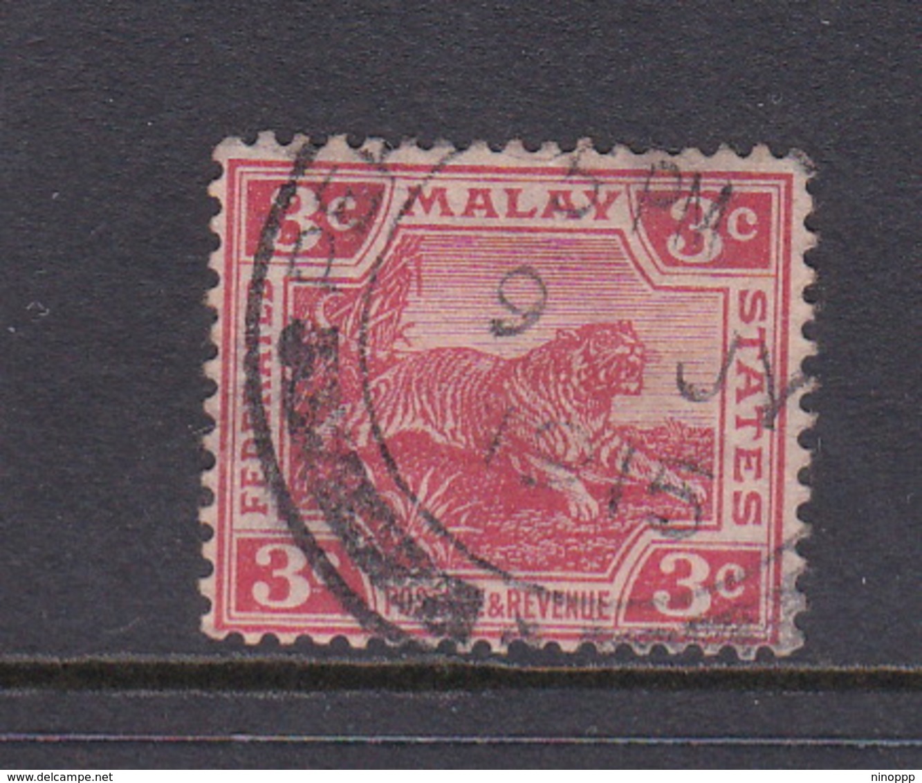 Malaysia-Federated Malay States, SG 34a 1917 3c Scarlet,used - Malaya (British Military Administration)