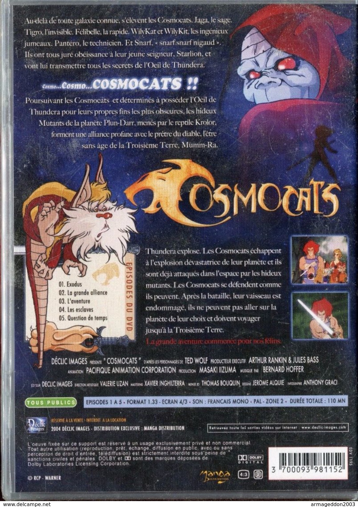 DVD COSMOCATS N° 1 / 110 MINUTES - NEUF SOUS BLISTER - Manga
