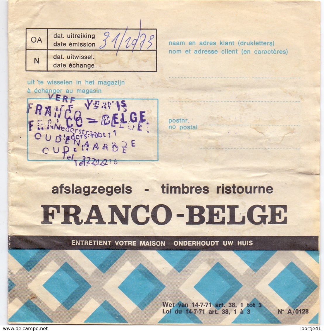 Pub Reclame - Zegelboekje  - Carnet De Timbres Ristourne - Franco Belge - Autres & Non Classés