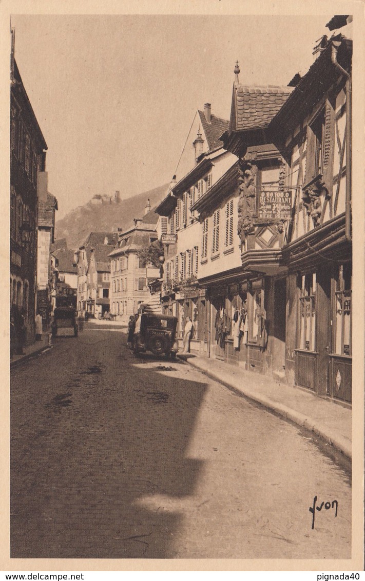 Cp , 68 , RIBEAUVILLÉ , Grande Rue Et Château St-Ulrich - Ribeauvillé