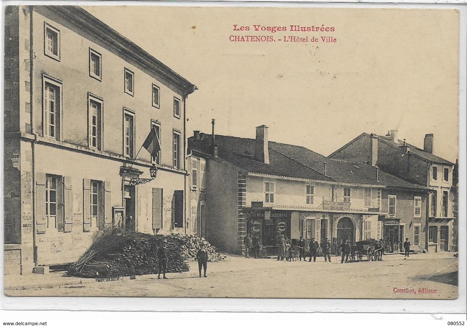 88 CHATENOIS . L'Hôtel De Ville Et Son Drapeau , édit : Couchot , écrite En 1912 , état Extra - Chatenois