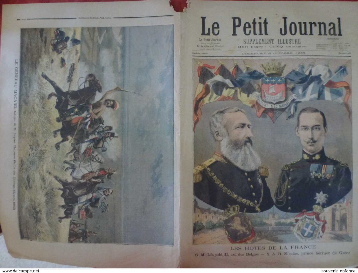 Le Petit Journal 6 Octobre 1895 255 Leopold II Nicolas Prince Heritier De Grèce Générale Marcard Eugène Chaperon - 1850 - 1899