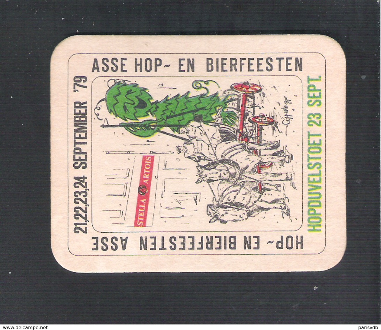 Bierviltje - Sous-bock - Bierdeckel - STELLA ARTOIS - ASSE HOP- EN BIERFEESTEN - HOPDUVELSTOET - SEPTEMBER 1979 (B 875) - Sous-bocks