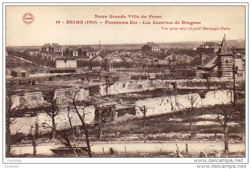 REIMS  MILITARIA GUERRE 1914-18  Panorama Est- Les Casernes De Dragons  ..... - Guerre 1914-18