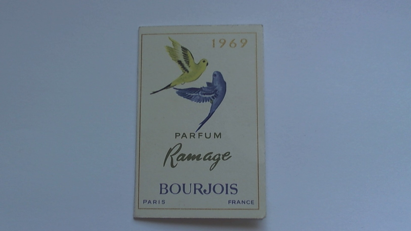 Ancienne Carte Parfumée Bourjois Ramage 1969 - Anciennes (jusque 1960)