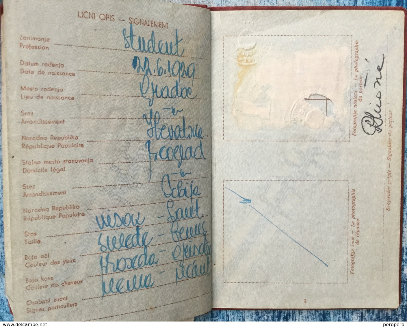 PASSPORT   REISEPASS  PASSAPORTO   YUGOSLAVIA  VISA TO: ITALIA , AUSTRIA , GERMANY  1957. - Documenti Storici