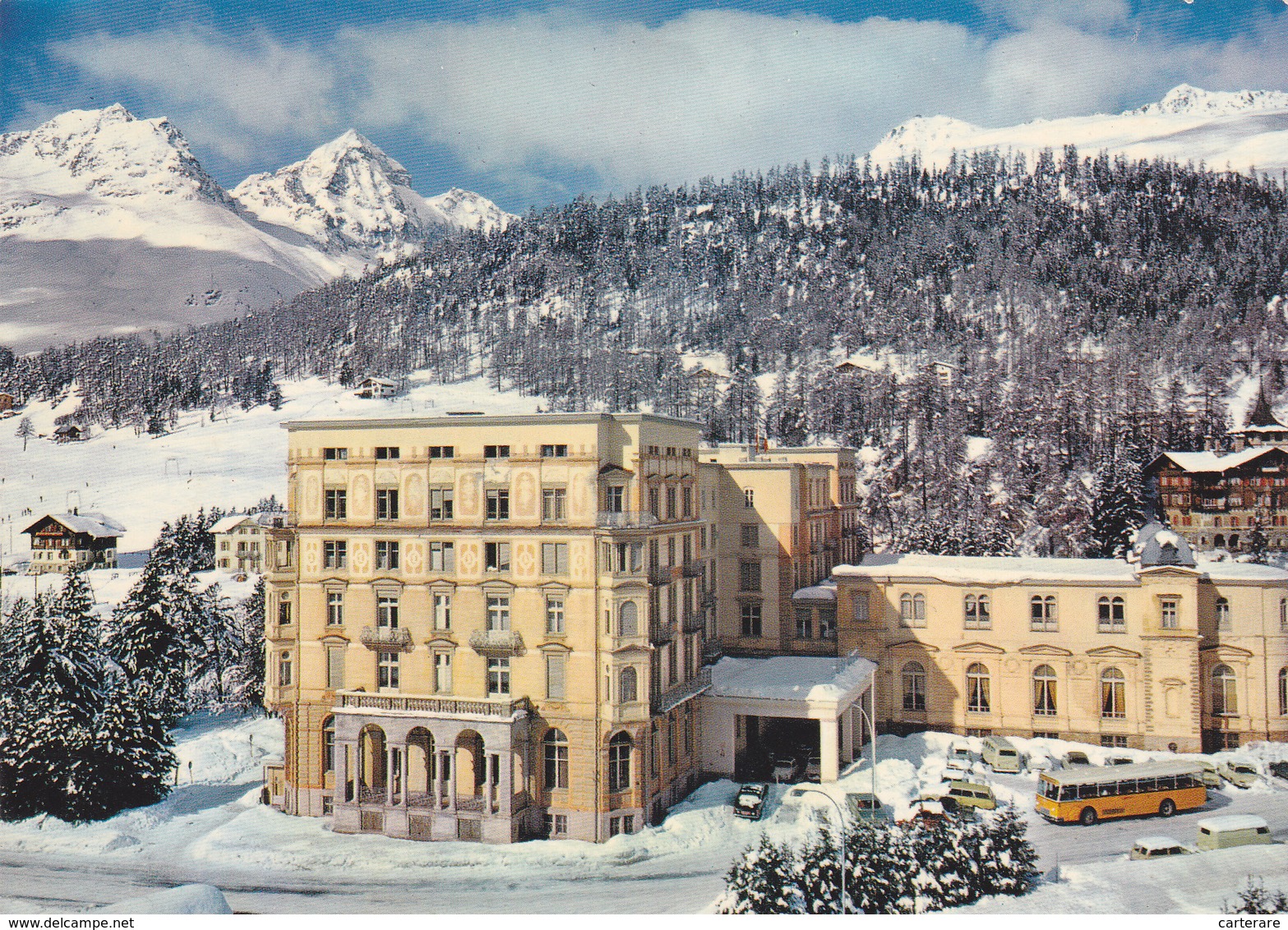 SUISSE,HLVETIA,SWISS,SWIT ZERLAND,SVIZZERA,SCHWEIZ, GRISONS,SAINT MORITZ,HOTEL,BUS - Saint-Moritz