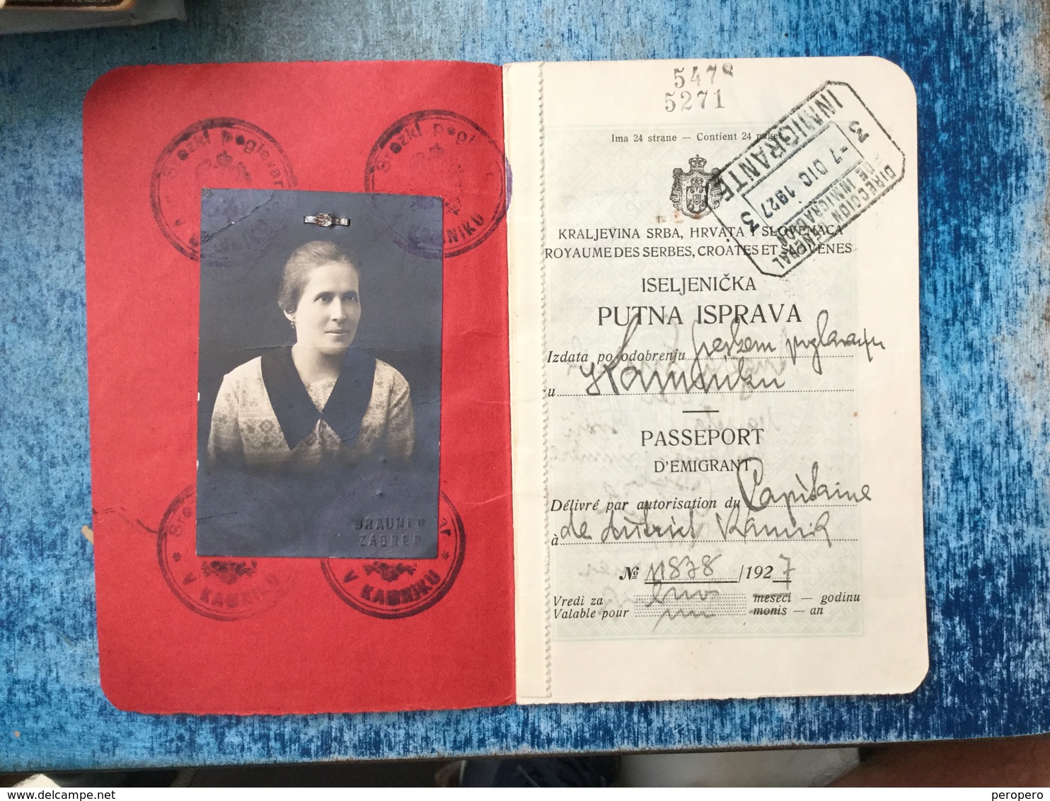 PASSPORT   REISEPASS  PASSAPORTO  KINDOM OF YUGOSLAVIA  1927. - Historische Dokumente