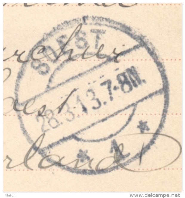 Suriname - 1913 - 5(+5) Cent Cijfer, Briefkaart G18V Echt Gebruikt Van KB Paramaribo Naar Soest/1 / Nederland - Suriname ... - 1975