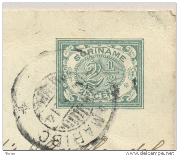 Suriname - 1914 - 2,5 Cent Cijfer, Briefkaart G21 Echt Gebruikt Van KB Paramaribo Naar Den Haag / Nederland - 2e Keus - Suriname ... - 1975