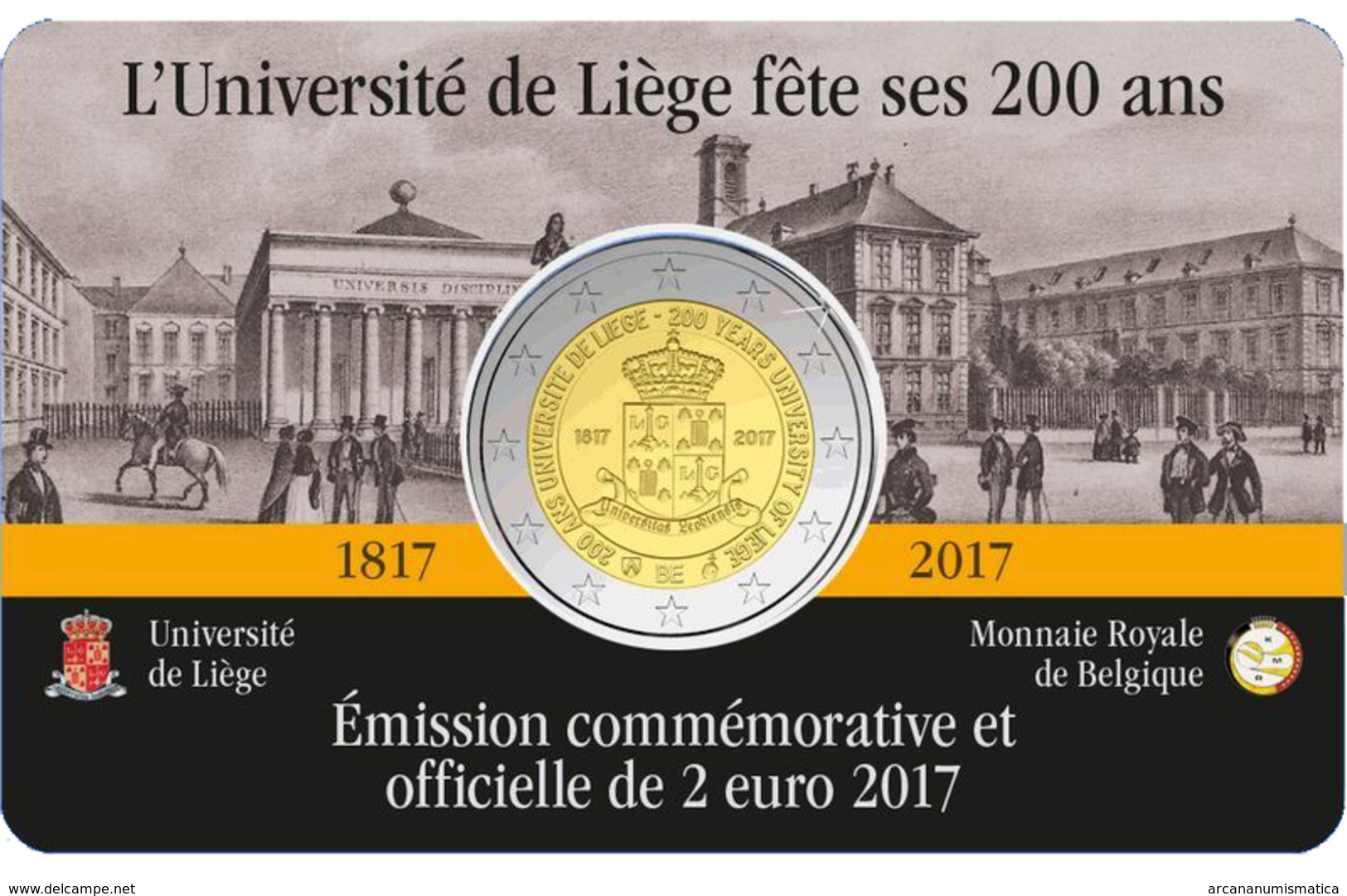 BÉLGICA  2€ 2.017  2017  Bimetálica "200º Aniversario De La Universidad De Lieja"  SC/UNC T-DL-12.214 - Bélgica