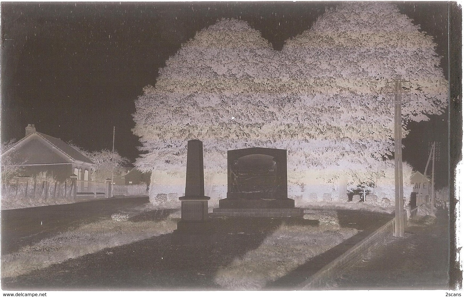 Dépt 80 - FRIVILLE-ESCARBOTIN - PLAQUE De VERRE (négatif Photo Noir & Blanc, Cliché R. Lelong) - Monument Morts - Belloy - Friville Escarbotin