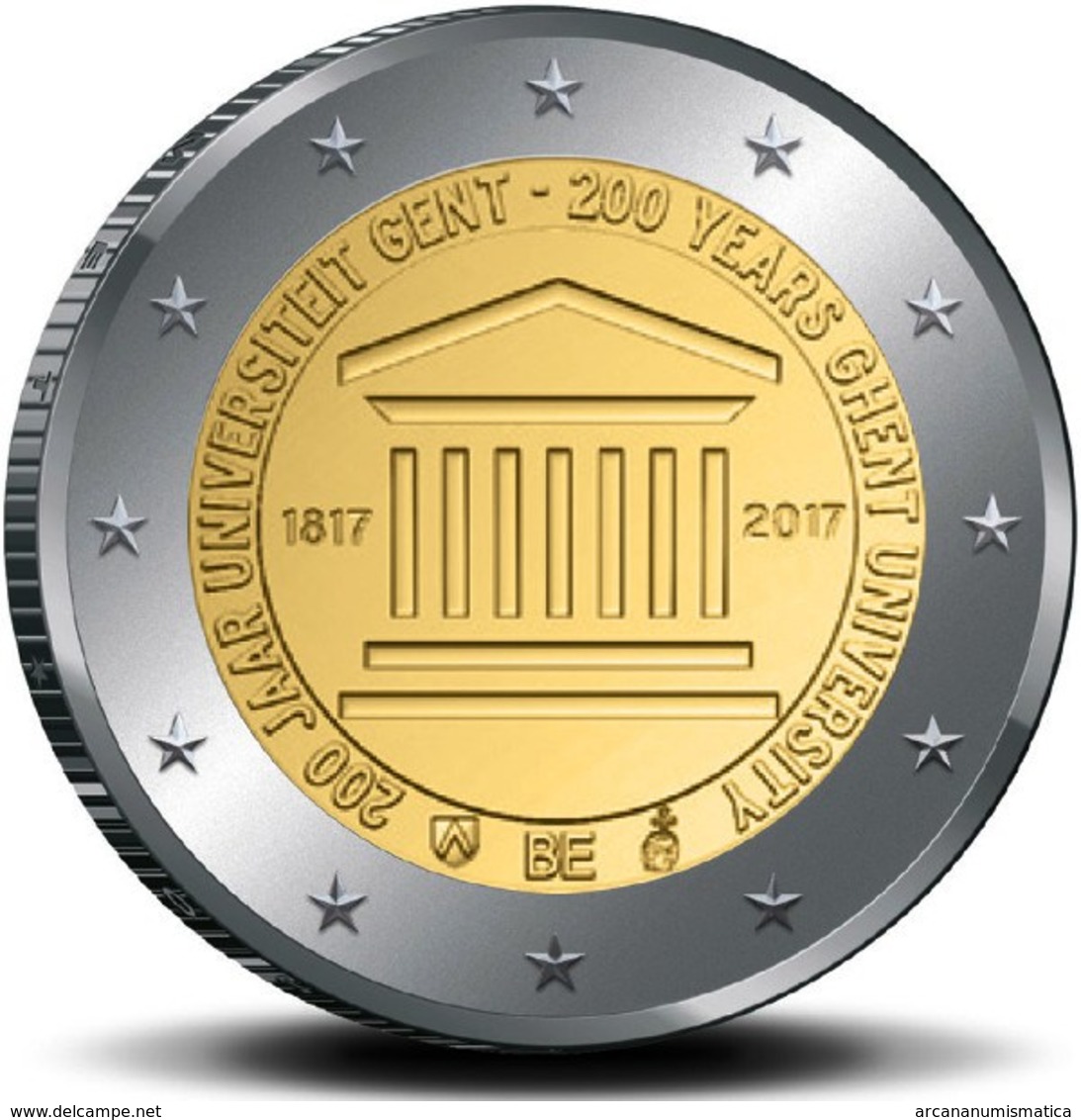 BÉLGICA  2€ 2.017  2017  Bimetálica "200º Aniversario De La Universidad De GANTE"  SC/UNC T-DL-12.215 - Bélgica