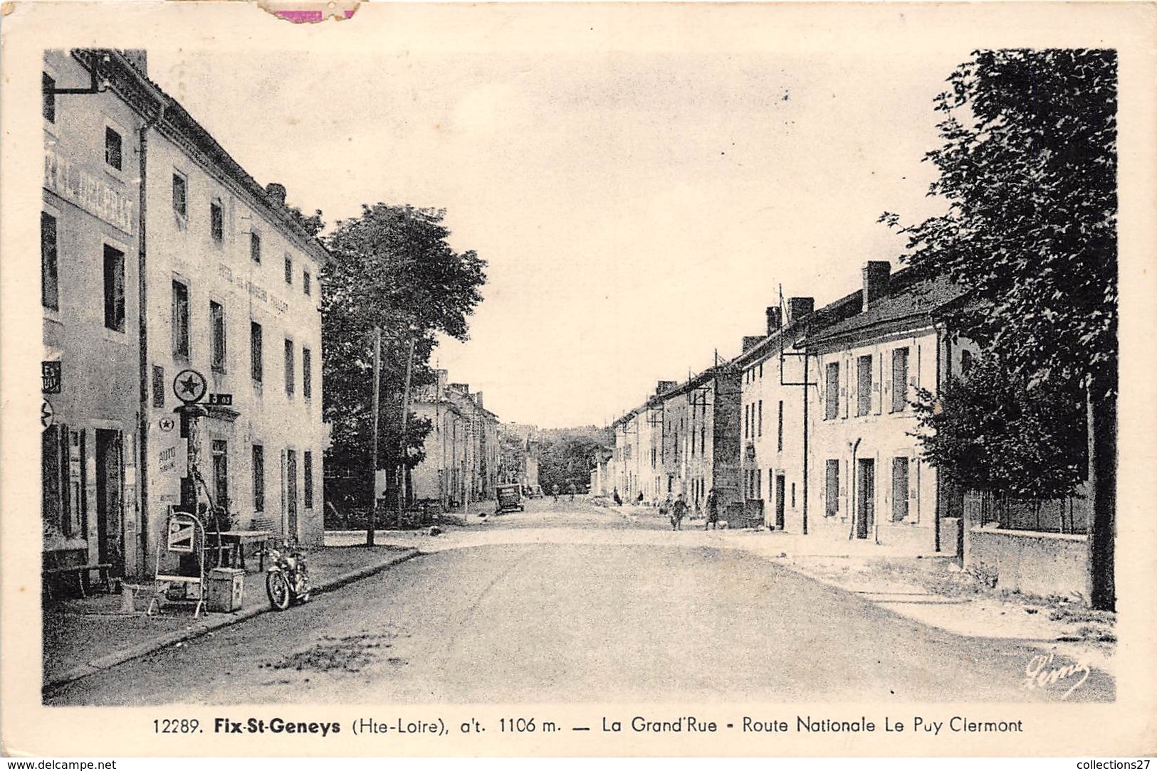 43-FIX-SAINT-GENEYS- LA GRAND'RUE , ROUTE NATIONALE LE PUY CLERMONT ( VOIR POMPE A ESSENCE ) - Autres & Non Classés