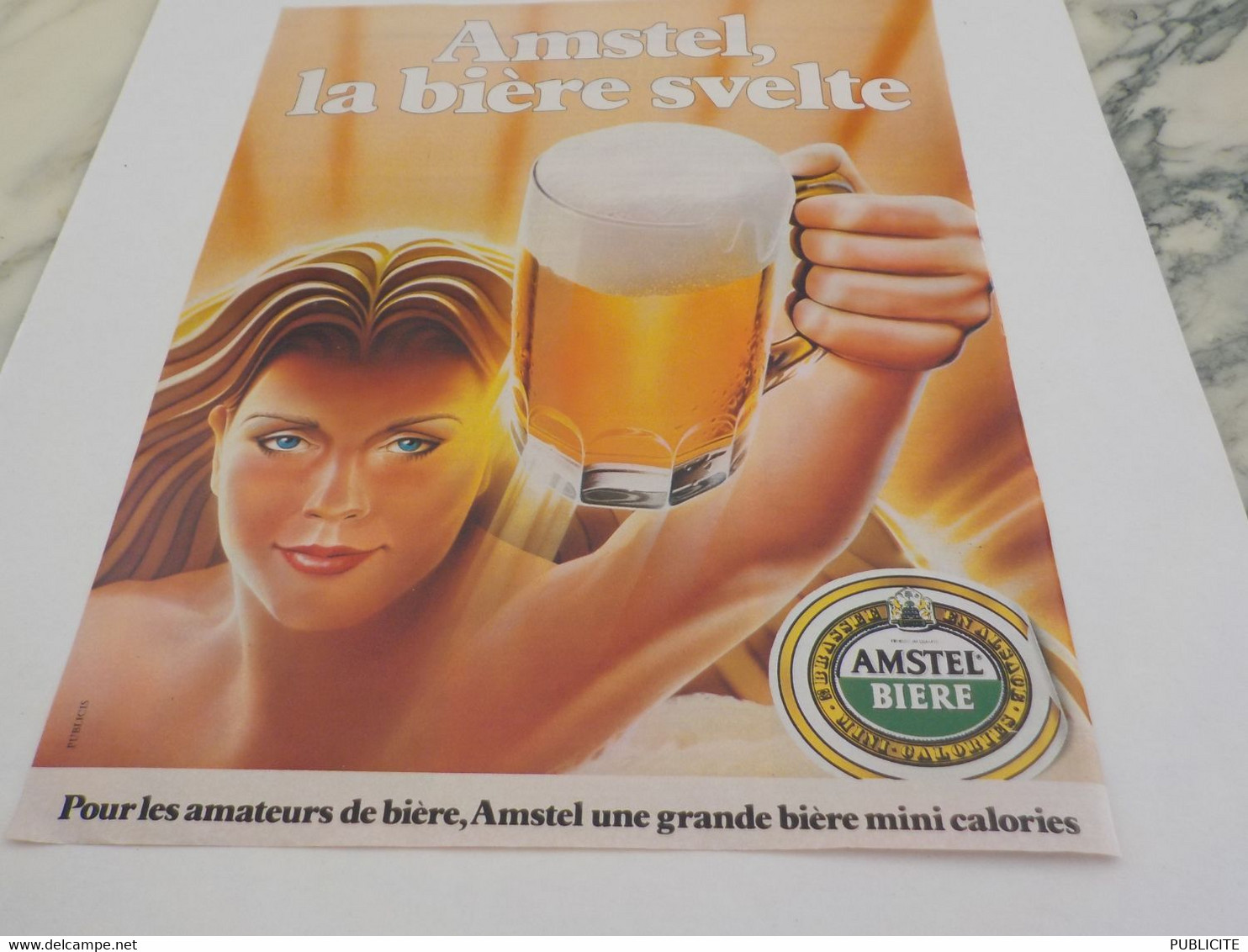 ANCIENNE  PUBLICITE AMSTEL BIERE SVELTE 1979 - Publicités