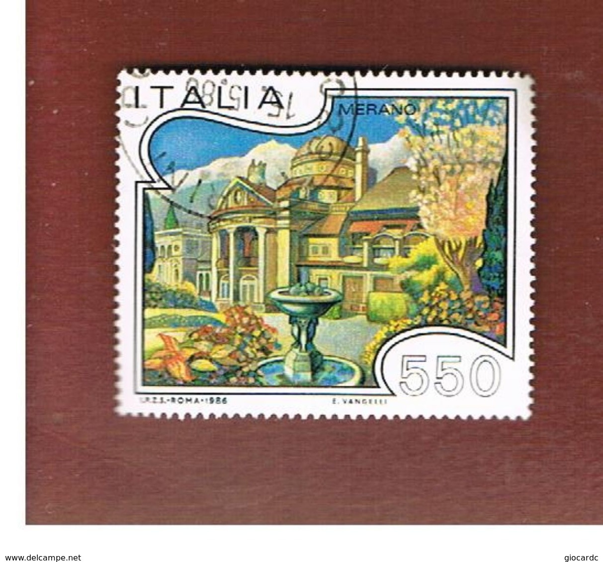 ITALIA REPUBBLICA  - SASS. 1757     -      1986  TURISTICA:  MERANO   -      USATO - 1981-90: Usados