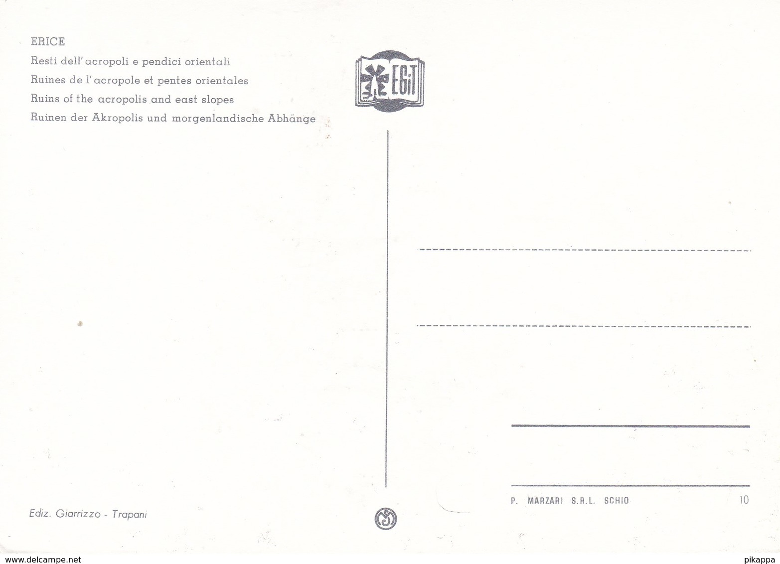 Erice (TP) Resti Dell'Acropoli E Pendici Orientali - Non Viaggiata - Autres & Non Classés